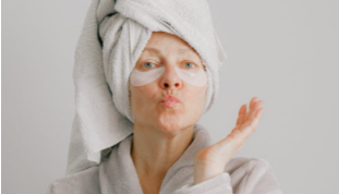 woman with eye mask
